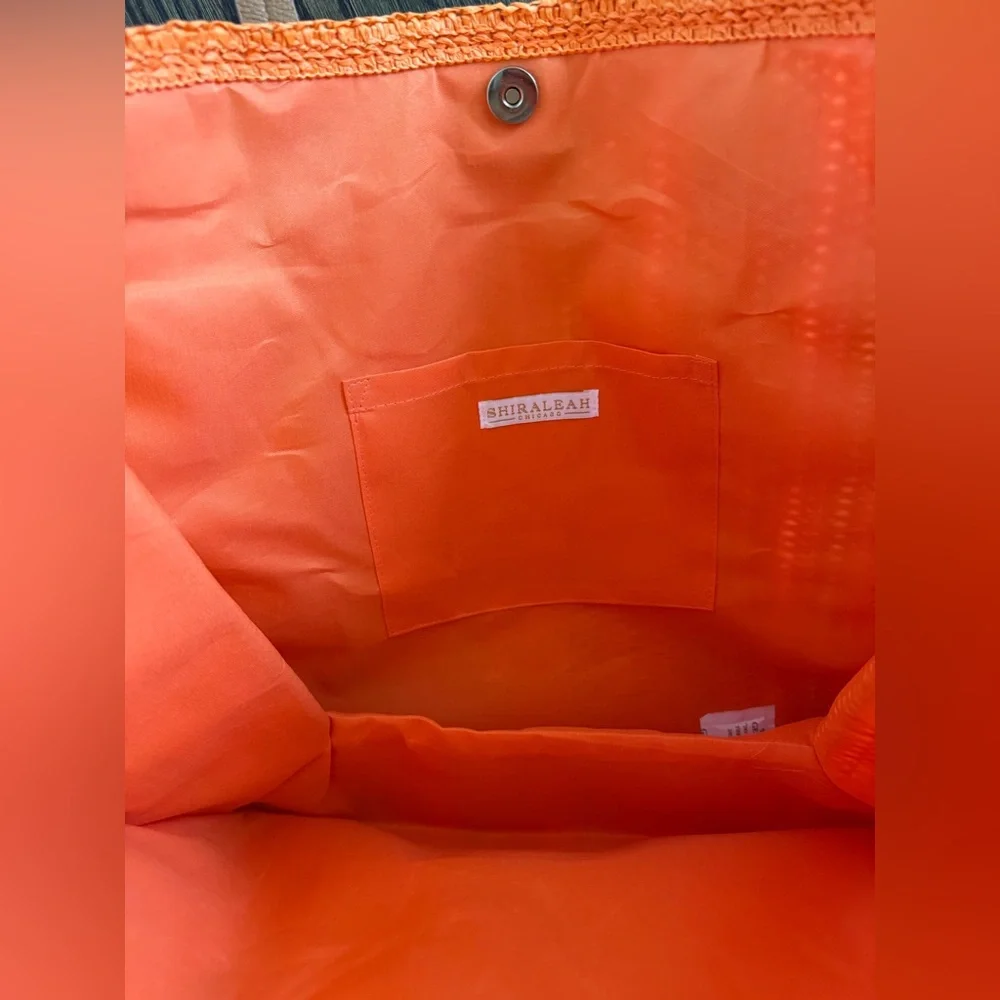 Shiraleah Maya Orange Woven Tote – NWT | Raffia Beach Pool Bag - Picture 5 of 7